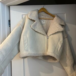 Abercrombie & Fitch Cream Teddy Jacket